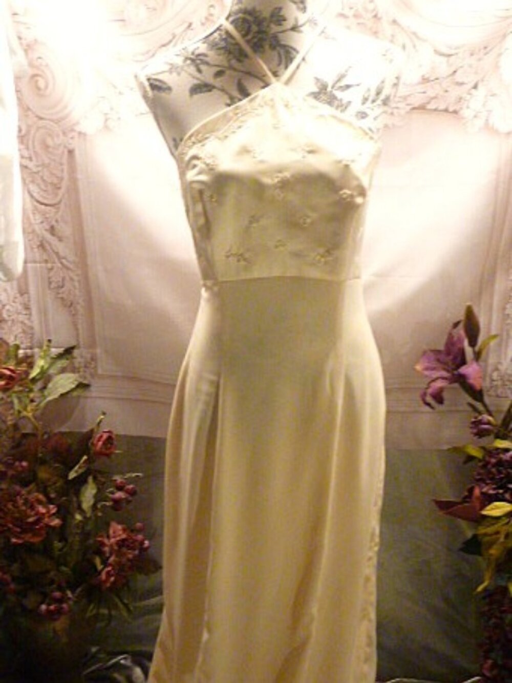 NWT Alfred Angelo pale yellow halter fish tail gown